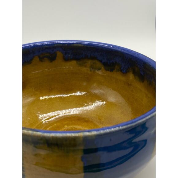 Studio Pottery Bowl gold and blue - Picture 6 of 6